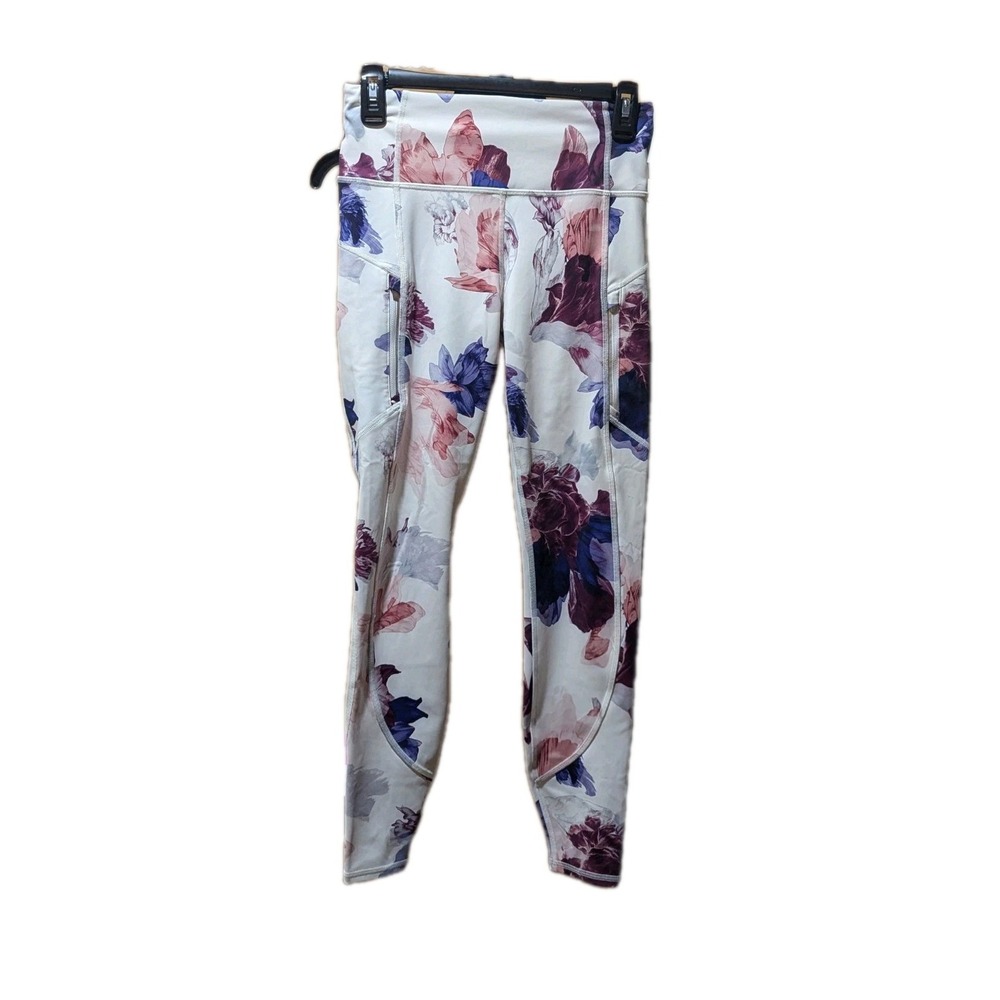 Athleta Womens Floral Mudra 7/8 High‎ Waist Size Small Tight Leggings